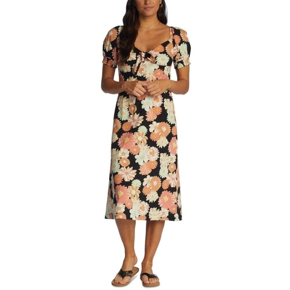 NWT Roxy Juniors' Summertime Feeling Puff-Sleeve Dress - large